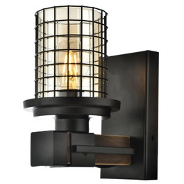 Opviq Lámpara de Pared AP-4216-1E Negro y Dorado